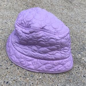 Bucket Style Quilted Hat with Real Leather Trim